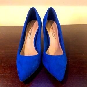 Christian Siriano Blue Feux Suede Pump
